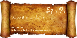 Sztojka Irén névjegykártya